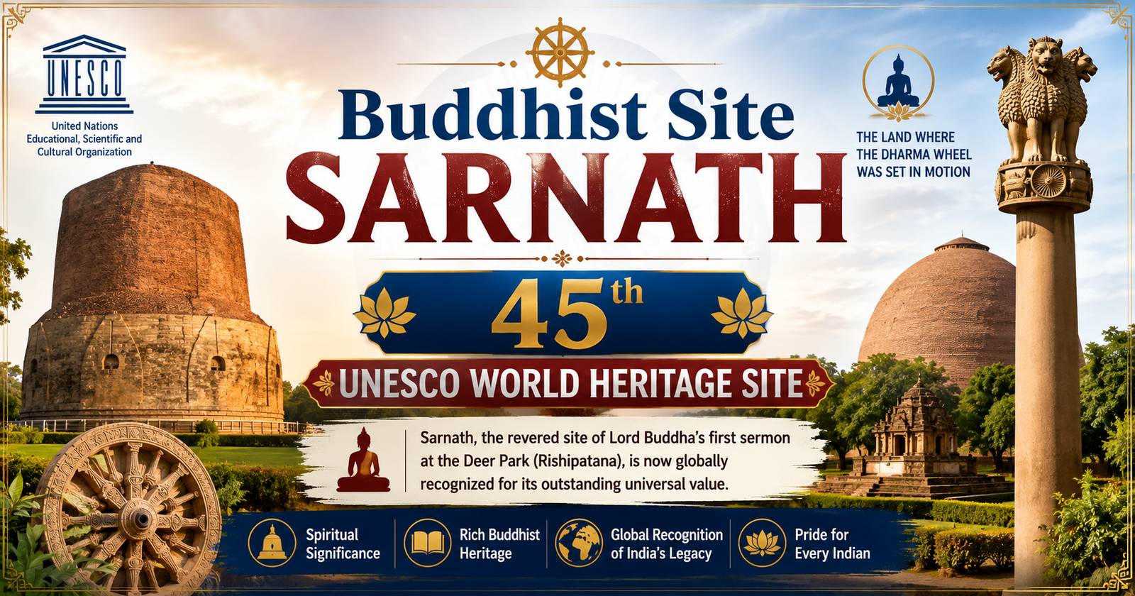 Buddhist Site Sarnath 45th UNESCO World Heritage Site